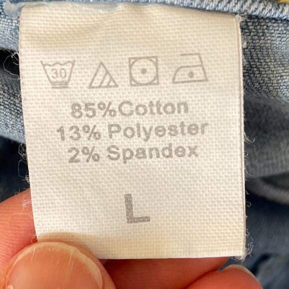 Short Sleeve Light Wash/Rinse Denim Button Down Mini Shirt Dress Belt Loops S - Picture 12 of 13